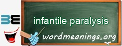WordMeaning blackboard for infantile paralysis